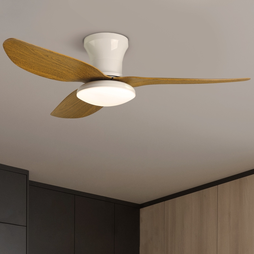 Brilagi - Светодиодный потолочный вентилятор с регулированием яркости LED/30W/230V 3000-6500K белый/коричневый + дистанционное управление