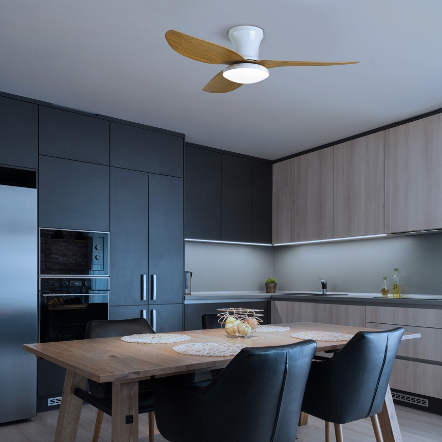 Brilagi - Светодиодный потолочный вентилятор с регулированием яркости LED/30W/230V 3000-6500K белый/коричневый + дистанционное управление