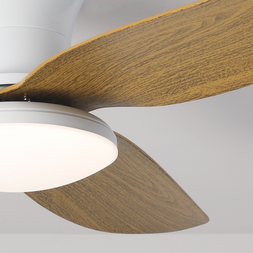 Brilagi - Светодиодный потолочный вентилятор с регулированием яркости LED/30W/230V 3000-6500K белый/коричневый + дистанционное управление