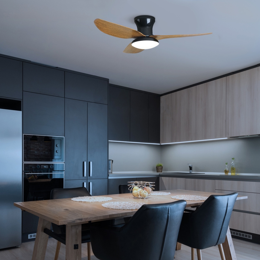Brilagi - Светодиодный потолочный вентилятор с регулированием яркости LED/30W/230V 3000-6500K черный/коричневый + дистанционное управление
