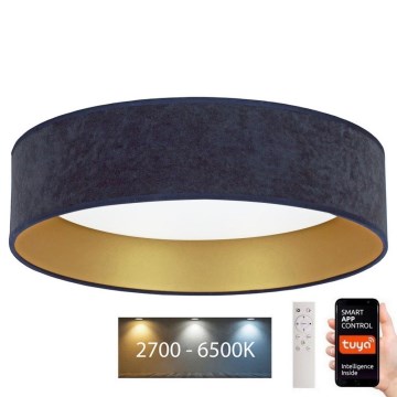 Brilagi - Светодиодный регулируемый потолочный светильник VELVET SMART LED/36W/230V диаметр 55 см 2700-6500K Wi-Fi Tuya синий/золотой + пульт дистанционного управления