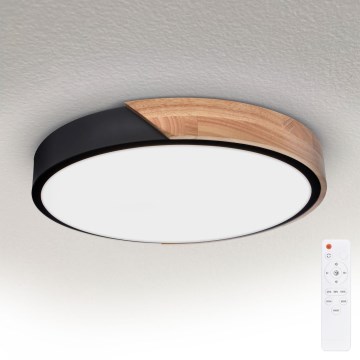 Brilagi - Светодиодный регулируемый потолочный светильник PILANA LED/48W/230V 3000-6500K дуб, диаметр 40 см + пульт дистанционного управления
