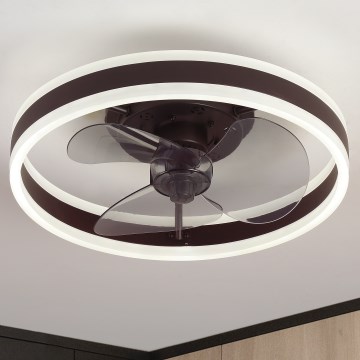 Brilagi - Светодиодный регулируемый потолочный светильник с вентилятором LED/30W/230V 3000-6500K черный + пульт дистанционного управления