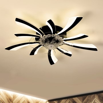 Brilagi - Светодиодный регулируемый потолочный светильник с вентилятором LED/50W/230V 3000-6500K черный + дистанционное управление