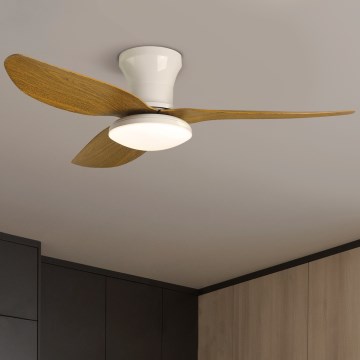 Brilagi - Светодиодный регулируемый потолочный вентилятор LED/30Вт/230В 3000-6500K белый/коричневый + пульт дистанционного управления