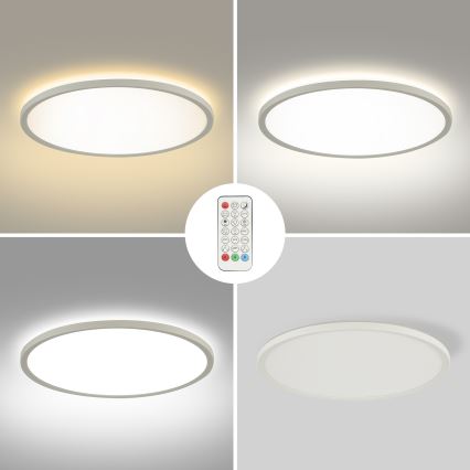 Brilagi - Светодиодный потолочный RGBW-светильник с регулированием яркости ULTRA SLIM LED/18W/230V 2700-6500K диаметр 30 см белый + дистанционное управление