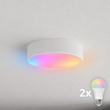 BRILAGI - светодиодный RGBW диммируемый потолочный светильник CLARE 2xE27/12W/230V 2700-6500K Ø 30 см белый