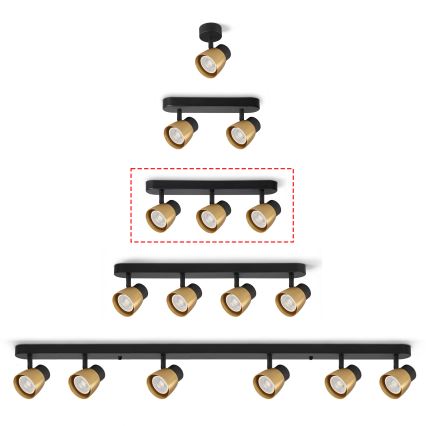 Brilagi - Светодиодный RGBW диммируемый точечный светильник NUGGET 3xGU10/4,8W/230V чёрный/золотой