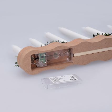 BRILAGI - Светодиодный рождественский подсвечник 7xLED/2xAA бежевый/белый