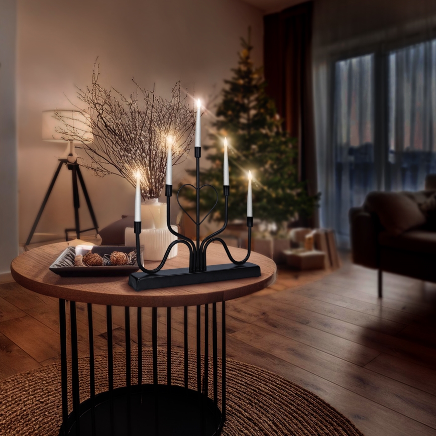 Brilagi - светодиодный рождественский подсвечник LED/2xAA, чёрный