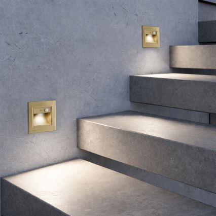 Brilagi - лестничный LED-светильник со встроенным датчиком STEP LIGHT LED/1,5W/230V IP44 золотой