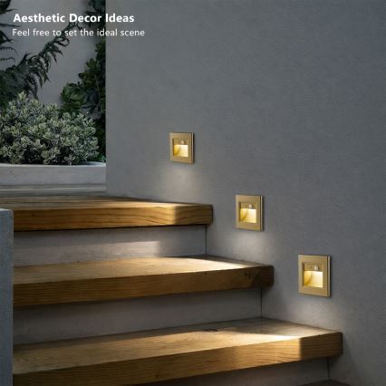 Brilagi - лестничный LED-светильник со встроенным датчиком STEP LIGHT LED/1,5W/230V IP44 золотой