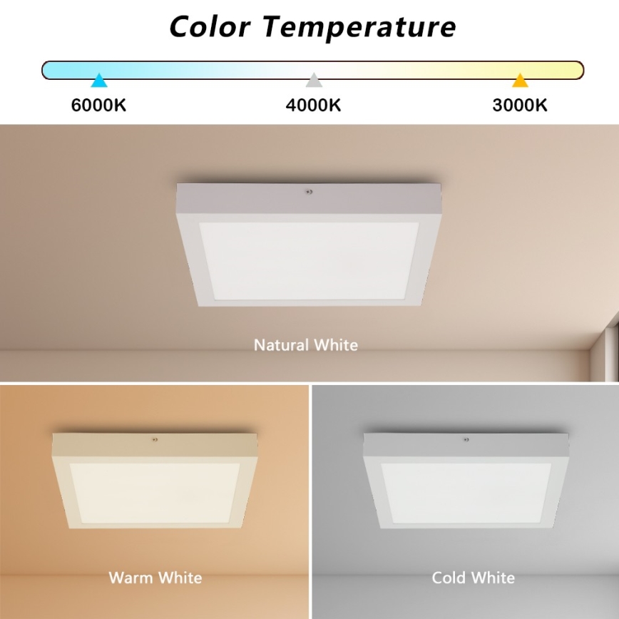 Brilagi - Светодиодный потолочный светильник для ванной комнаты FRAME LED/24W/230V 30x30 см 3000/4000/6000K IP44 белый