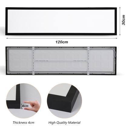 Brilagi - Светодиодный потолочный светильник для ванной комнаты FRAME LED/50W/230V 30x120 см 3000/4000/6000K IP44 черный