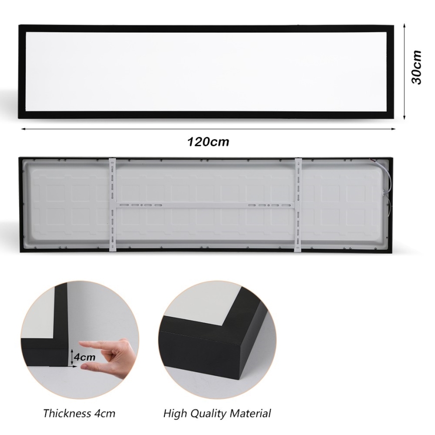 Brilagi - Светодиодный потолочный светильник для ванной комнаты FRAME LED/50W/230V 30x120 см 3000/4000/6000K IP44 черный