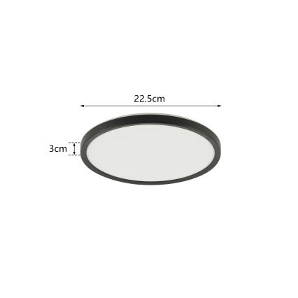 Brilagi - Светодиодный потолочный светильник для ванной комнаты ULTRA SLIM LED/12W/230V диаметр 22,5 см черный IP54