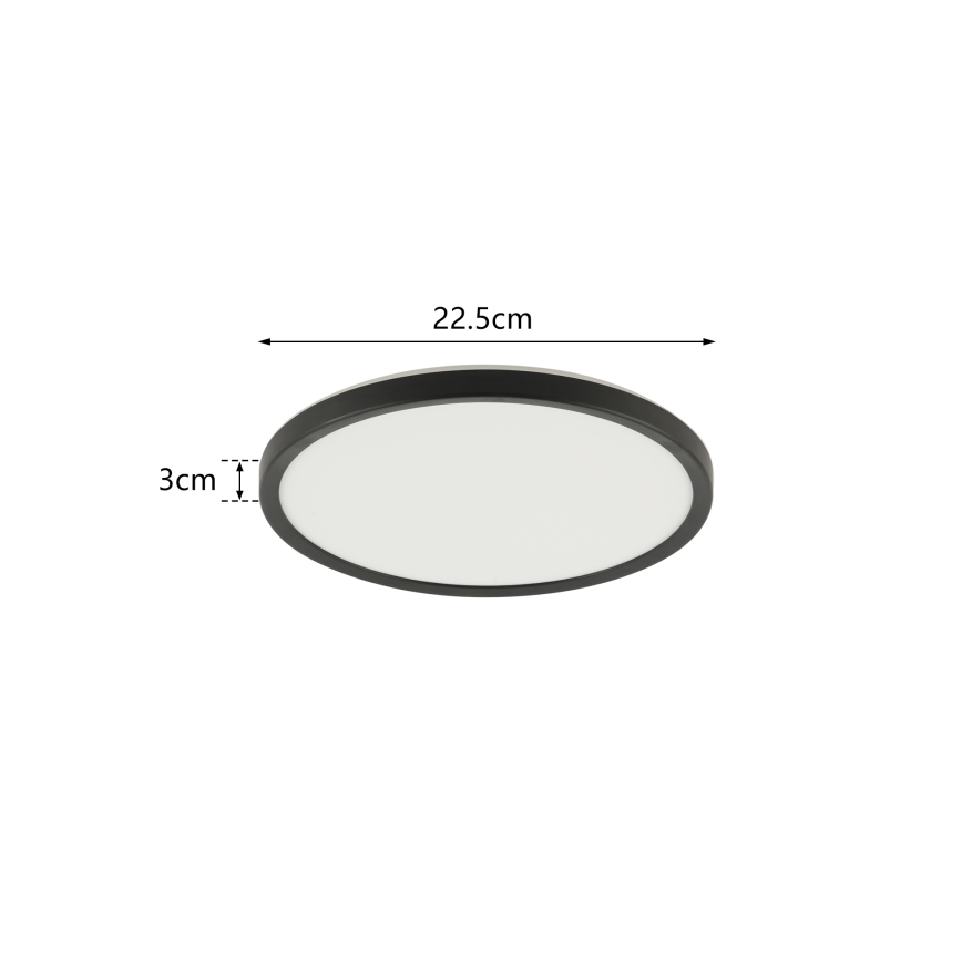 Brilagi - Светодиодный потолочный светильник для ванной комнаты ULTRA SLIM LED/12W/230V диаметр 22,5 см черный IP54