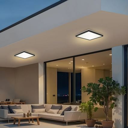 Brilagi - Светодиодный потолочный светильник для ванной комнаты ULTRA SLIM LED/24W/230V 42x42 см черный IP54