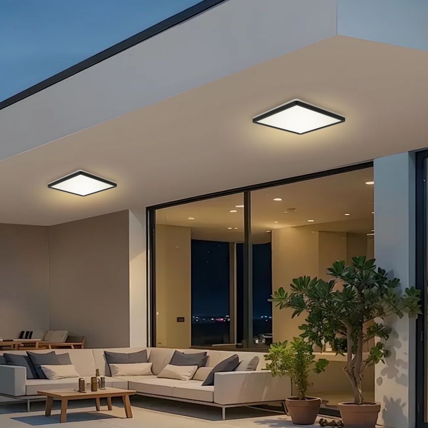 Brilagi - Светодиодный потолочный светильник для ванной комнаты ULTRA SLIM LED/24W/230V 42x42 см черный IP54