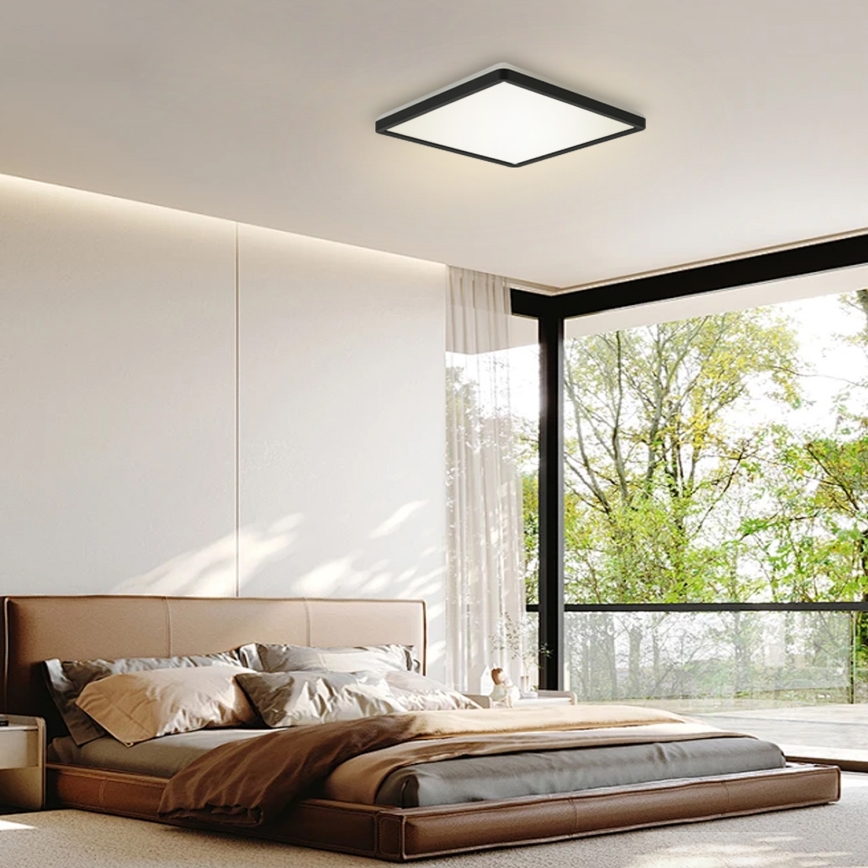 Brilagi - Светодиодный потолочный светильник для ванной комнаты ULTRA SLIM LED/24W/230V 42x42 см черный IP54