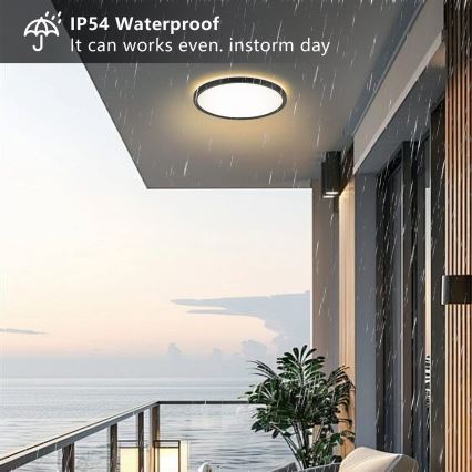 Brilagi - Светодиодный потолочный светильник для ванной комнаты ULTRA SLIM LED/24W/230V диаметр 42 см черный IP54