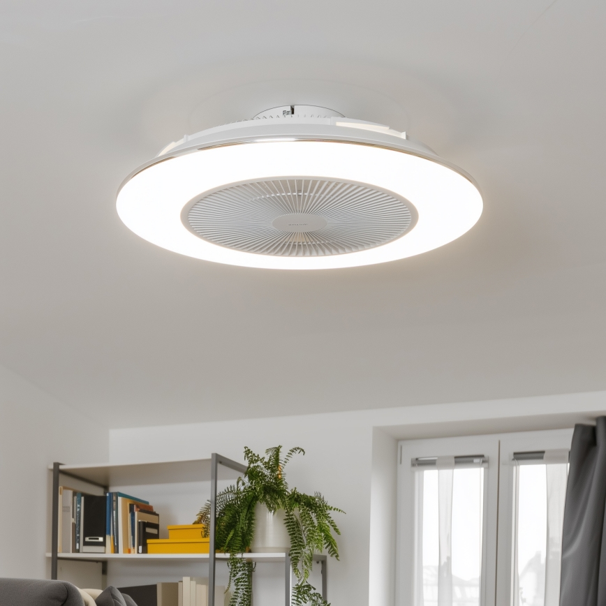 Brilagi - Светодиодный светильник с регулированием яркости и вентилятором AURA LED/38W/230V 3000-6000K белый + дистанционное управление