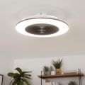 Brilagi - Светодиодный светильник с регулированием яркости и вентилятором AURA LED/38W/230V 3000-6000K черный + дистанционное управление