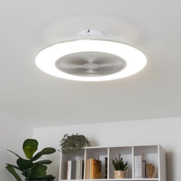 Brilagi - Светодиодный светильник с регулированием яркости и вентилятором AURA LED/38W/230V 3000-6000K серебристый + дистанционное управление