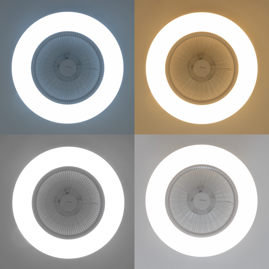 Brilagi - Светодиодный светильник с регулированием яркости и вентилятором AURA LED/38W/230V 3000-6000K белый + дистанционное управление