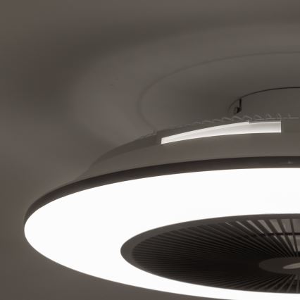 Brilagi - Светодиодный светильник с регулированием яркости и вентилятором AURA LED/38W/230V 3000-6000K черный + дистанционное управление