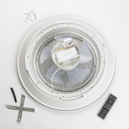 Brilagi - Светодиодный светильник с регулированием яркости и вентилятором AURA LED/38W/230V 3000-6000K черный + дистанционное управление