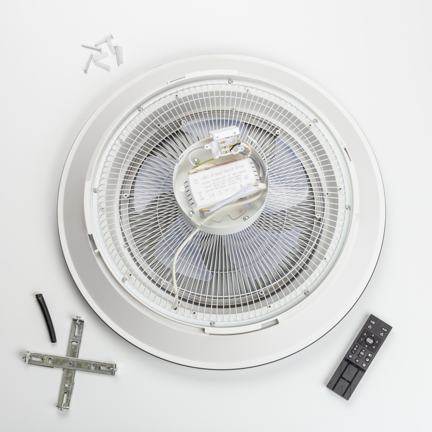 Brilagi - Светодиодный светильник с регулированием яркости и вентилятором AURA LED/38W/230V 3000-6000K черный + дистанционное управление