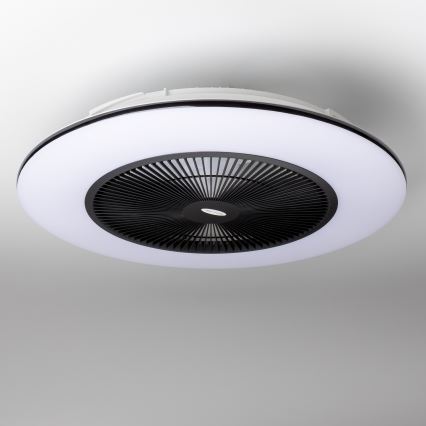 Brilagi - Светодиодный светильник с регулированием яркости и вентилятором AURA LED/38W/230V 3000-6000K черный + дистанционное управление