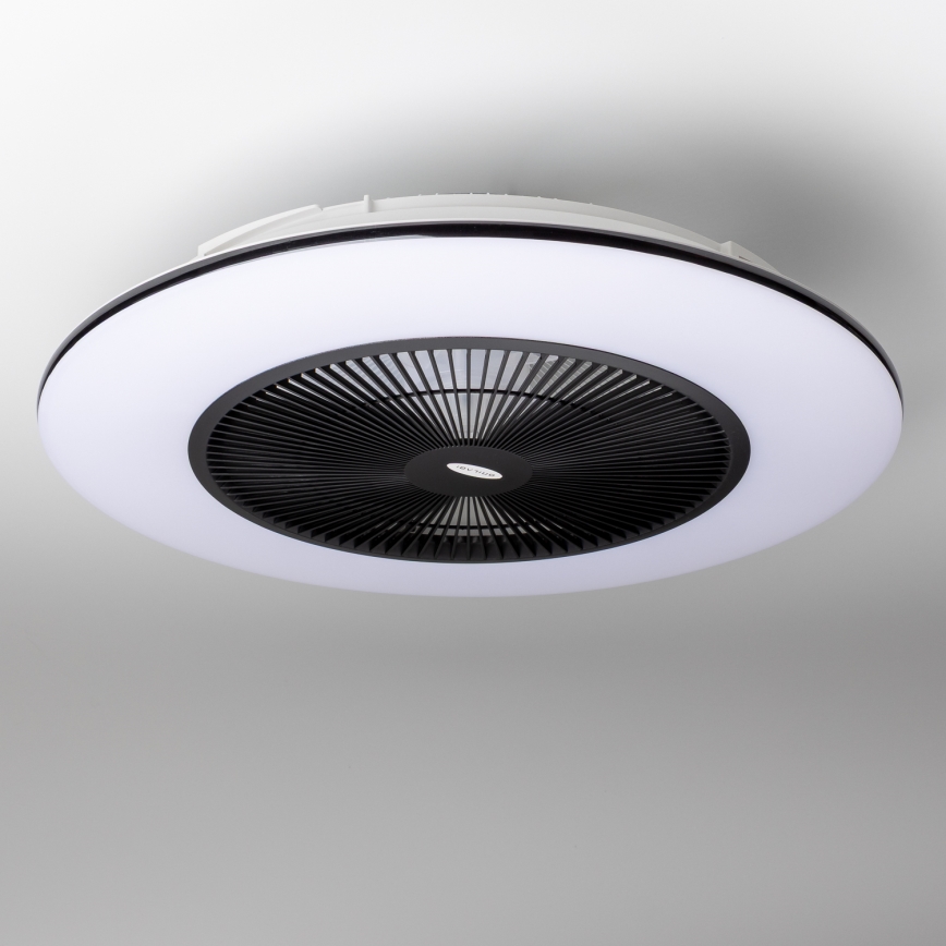 Brilagi - Светодиодный светильник с регулированием яркости и вентилятором AURA LED/38W/230V 3000-6000K черный + дистанционное управление