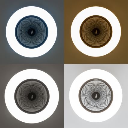 Brilagi - Светодиодный светильник с регулированием яркости и вентилятором AURA LED/38W/230V 3000-6000K черный + дистанционное управление