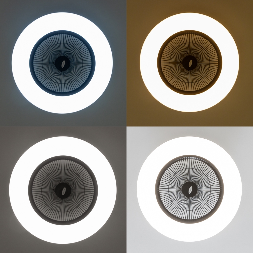 Brilagi - Светодиодный светильник с регулированием яркости и вентилятором AURA LED/38W/230V 3000-6000K черный + дистанционное управление