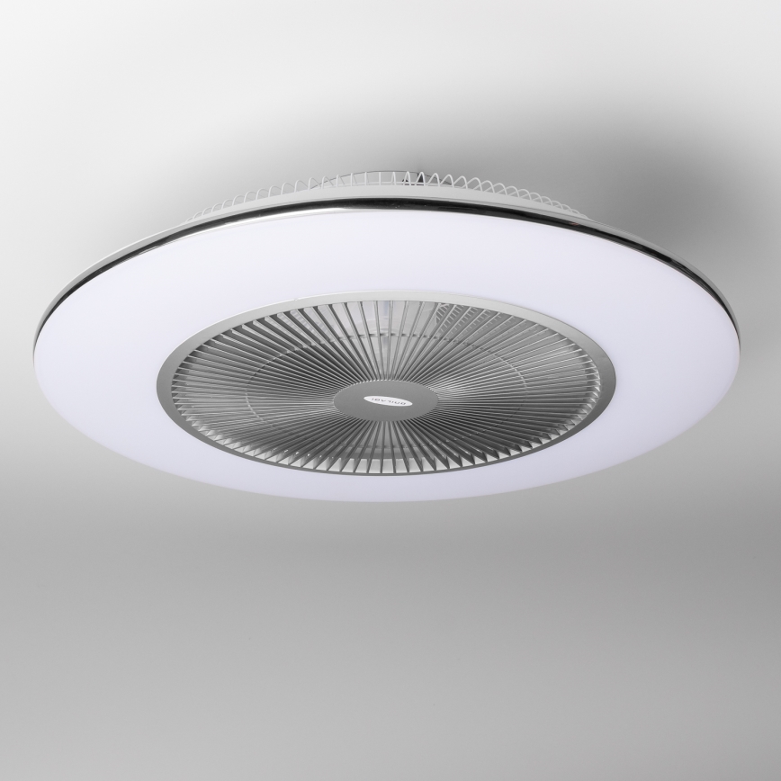 Brilagi - Светодиодный светильник с регулированием яркости и вентилятором AURA LED/38W/230V 3000-6000K серебристый + дистанционное управление