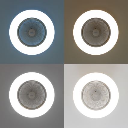 Brilagi - Светодиодный светильник с регулированием яркости и вентилятором AURA LED/38W/230V 3000-6000K серебристый + дистанционное управление