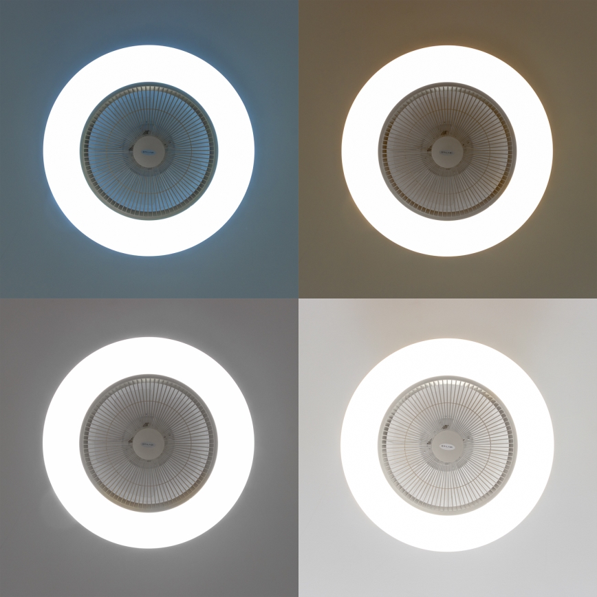 Brilagi - Светодиодный светильник с регулированием яркости и вентилятором AURA LED/38W/230V 3000-6000K серебристый + дистанционное управление