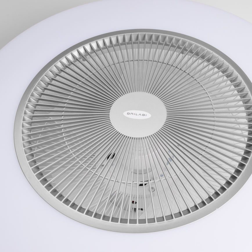 Brilagi - Светодиодный светильник с регулированием яркости и вентилятором AURA LED/38W/230V 3000-6000K серебристый + дистанционное управление