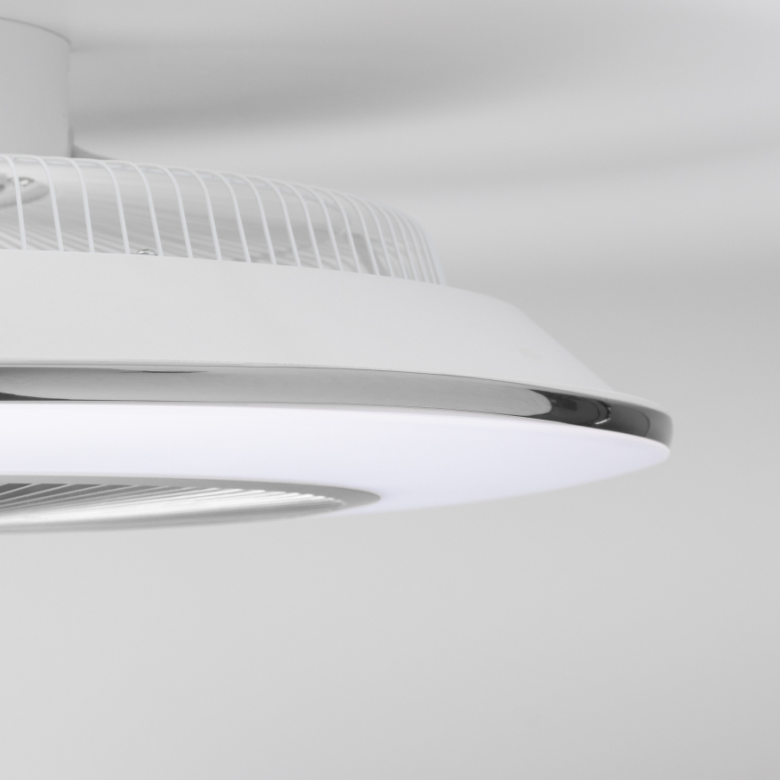 Brilagi - Светодиодный светильник с регулированием яркости и вентилятором AURA LED/38W/230V 3000-6000K серебристый + дистанционное управление
