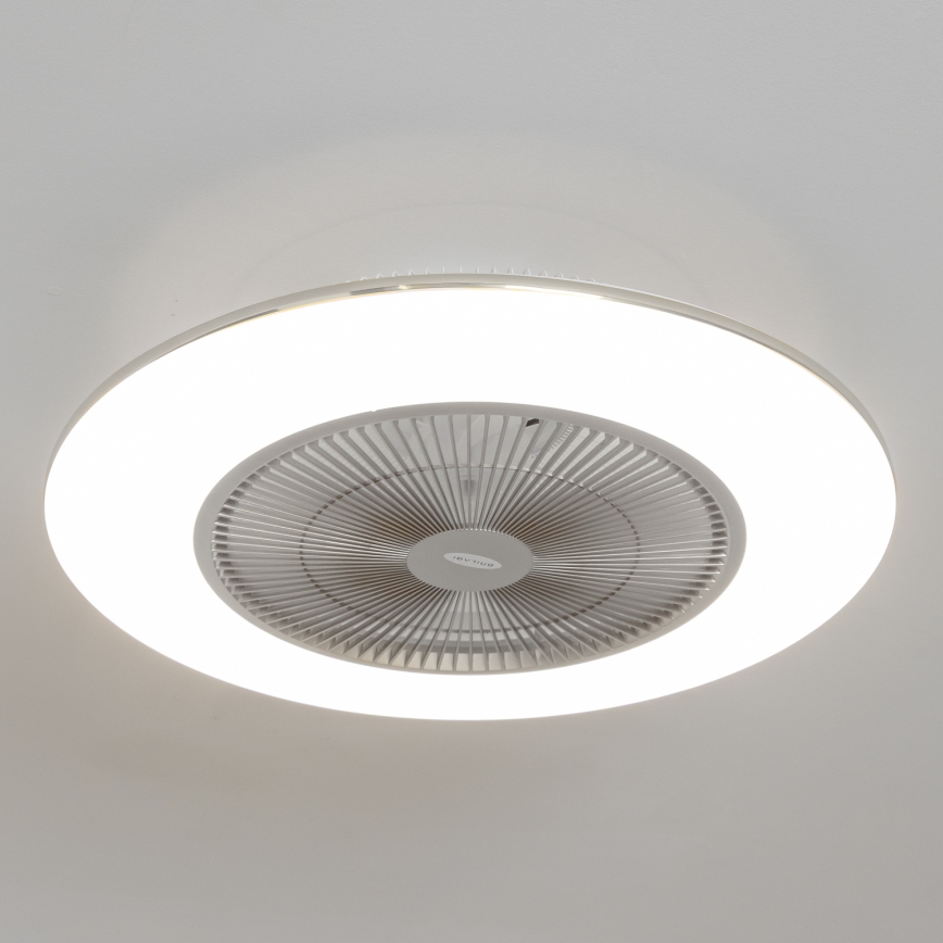 Brilagi - Светодиодный светильник с регулированием яркости и вентилятором AURA LED/38W/230V 3000-6000K серебристый + дистанционное управление