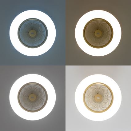 Brilagi - Светодиодный светильник с регулированием яркости и вентилятором AURA LED/38W/230V 3000-6000K золотистый + дистанционное управление