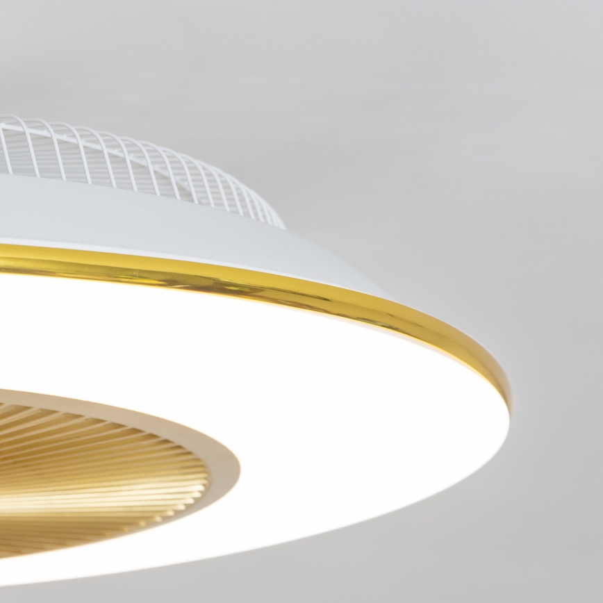 Brilagi - Светодиодный светильник с регулированием яркости и вентилятором AURA LED/38W/230V 3000-6000K золотистый + дистанционное управление