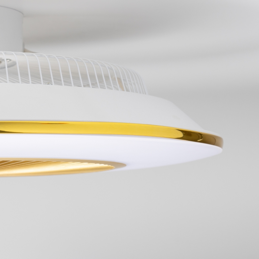 Brilagi - Светодиодный светильник с регулированием яркости и вентилятором AURA LED/38W/230V 3000-6000K золотистый + дистанционное управление