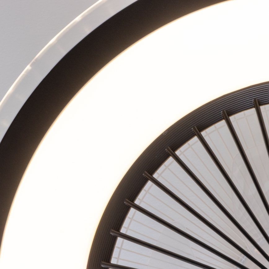 Brilagi - Светодиодный светильник с регулированием яркости и вентилятором RONDA LED/48W/230V 3000-6000K черный + дистанционное управление