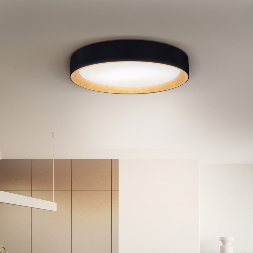 Brilagi - Светодиодный потолочный светильник с регулированием яркости LARIOS LED/48W/230V 3000-6500K диаметр 39 см черный + дистанционное управление