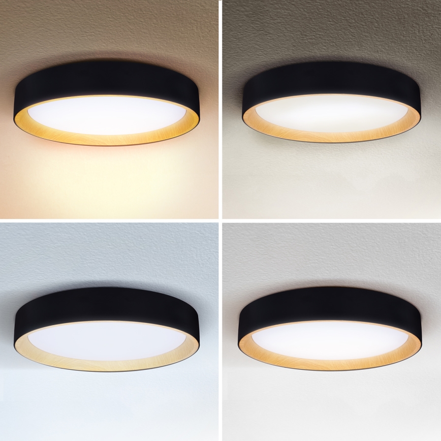 Brilagi - Светодиодный потолочный светильник с регулированием яркости LARIOS LED/60W/230V 3000-6500K диаметр 49 см черный + дистанционное управление