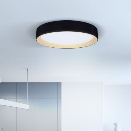 Brilagi - Светодиодный потолочный светильник с регулированием яркости LARIOS LED/60W/230V 3000-6500K диаметр 49 см черный + дистанционное управление