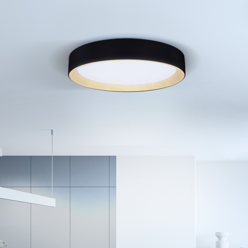 Brilagi - Светодиодный потолочный светильник с регулированием яркости LARIOS LED/60W/230V 3000-6500K диаметр 49 см черный + дистанционное управление
